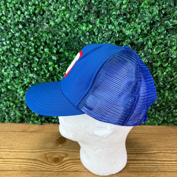 Vintage Adult Blue Reynolds Letter N 80s Hat Snapback Made in the USA Cap  L XL - Picture 2 of 7